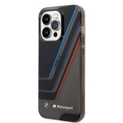 Apple iPhone 14 Pro Case BMW Original Licensed Semi-Transparent Striped Design Cover - 4