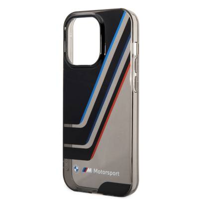 Apple iPhone 14 Pro Case BMW Original Licensed Semi-Transparent Striped Design Cover - 6