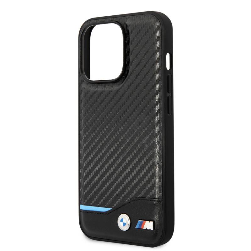 Apple iPhone 14 Pro Case BMW PU Leather And Carbon Design Cover - 5