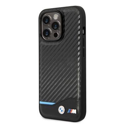 Apple iPhone 14 Pro Case BMW PU Leather And Carbon Design Cover - 6