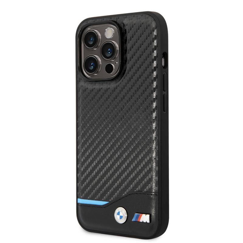 Apple iPhone 14 Pro Case BMW PU Leather And Carbon Design Cover - 6