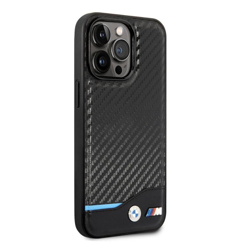 Apple iPhone 14 Pro Case BMW PU Leather And Carbon Design Cover - 8