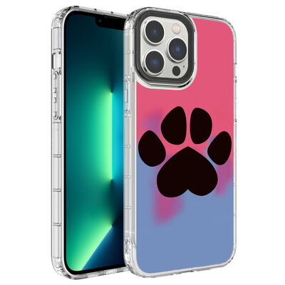 Apple iPhone 14 Pro Case Camera Protected Colorful Patterned Hard Silicone Zore Korn Cover - 18