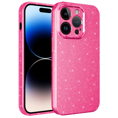 Apple iPhone 14 Pro Case Camera Protected Glittery Luxury Zore Cotton Cover - 1