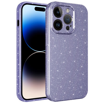 Apple iPhone 14 Pro Case Camera Protected Glittery Luxury Zore Cotton Cover - 5