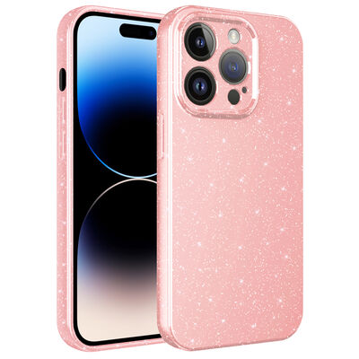 Apple iPhone 14 Pro Case Camera Protected Glittery Luxury Zore Cotton Cover - 4