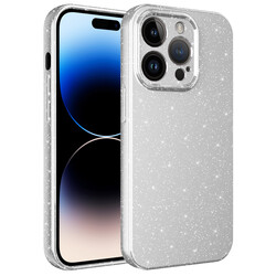 Apple iPhone 14 Pro Case Camera Protected Glittery Luxury Zore Cotton Cover - 9