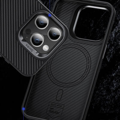 Apple iPhone 14 Pro Case Carbon Fiber Benks Hybrid ArmorPro 600D Kevlar Cover with Magsafe Charging Feature - 12