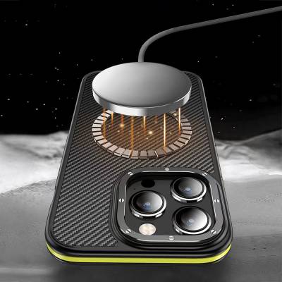 Apple iPhone 14 Pro Case Carbon Fiber Look Wlons Marine Cover - 2