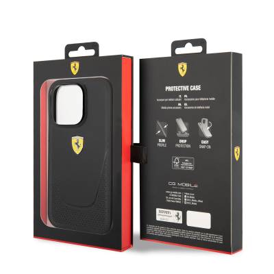Apple iPhone 14 Pro Case Ferrari Leather Perforated Design Cover - 3