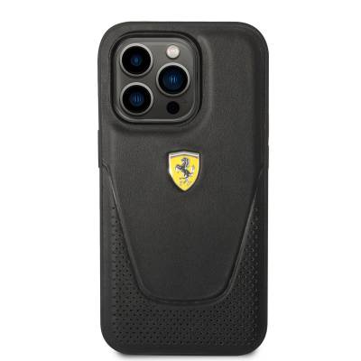 Apple iPhone 14 Pro Case Ferrari Leather Perforated Design Cover - 4