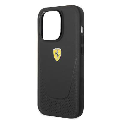 Apple iPhone 14 Pro Case Ferrari Leather Perforated Design Cover - 6