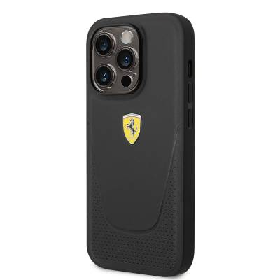 Apple iPhone 14 Pro Case Ferrari Leather Perforated Design Cover - 7