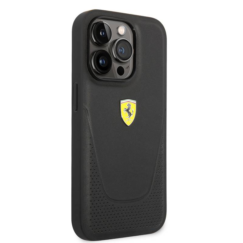 Apple iPhone 14 Pro Case Ferrari Leather Perforated Design Cover - 9