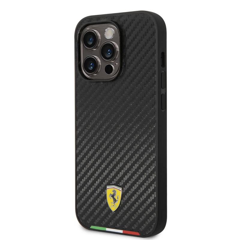 Apple iPhone 14 Pro Case Ferrari Magsafe Carbon Italian Flag Design Cover with Charger - 2