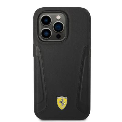 Apple iPhone 14 Pro Case Ferrari Magsafe Charge Featured Leather Edges Stamped Design Cover - 3