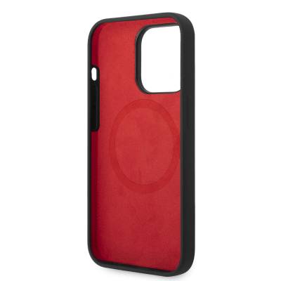 Apple iPhone 14 Pro Case Ferrari Magsafe Charging Featured Silicone Metal Logo Design Cover - 6