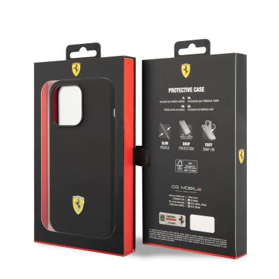 Apple iPhone 14 Pro Case Ferrari Magsafe Charging Featured Silicone Metal Logo Design Cover - 7