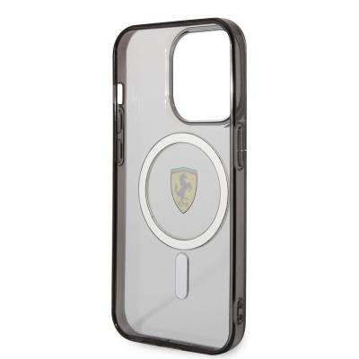 Apple iPhone 14 Pro Case Ferrari Magsafe Transparent Design Cover with Charging Feature - 6