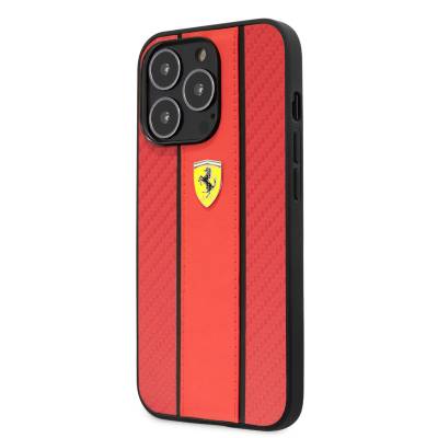 Apple iPhone 14 Pro Case Ferrari PU Leather And Carbon Design Cover - 2