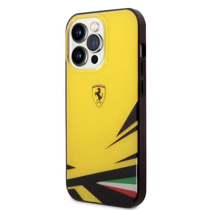 Apple iPhone 14 Pro Case Ferrari Yellow Italian Flag Printed Design Cover - 2