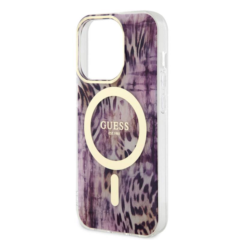 Apple iPhone 14 Pro Case GUESS Magsafe Charging Capable Leopard Pattern Cover - 5