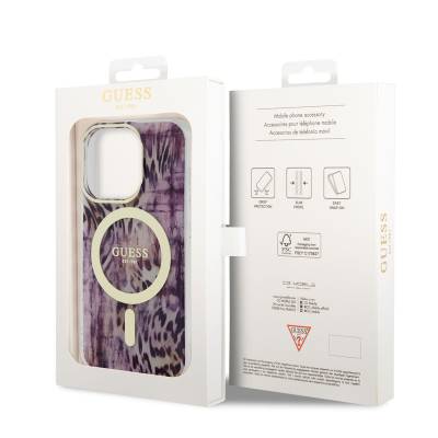 Apple iPhone 14 Pro Case GUESS Magsafe Charging Capable Leopard Pattern Cover - 7