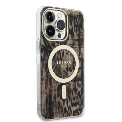 Apple iPhone 14 Pro Case GUESS Magsafe Charging Capable Leopard Pattern Cover - 10