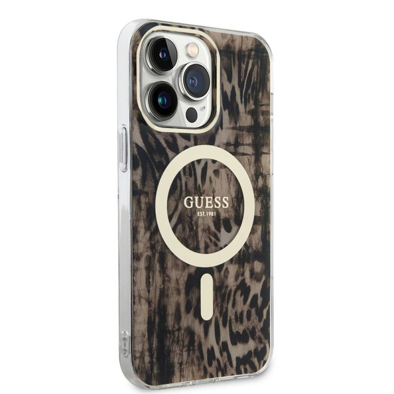 Apple iPhone 14 Pro Case GUESS Magsafe Charging Capable Leopard Pattern Cover - 10