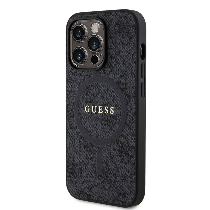 Apple iPhone 14 Pro Case Guess Original Licensed Magsafe Charging Featured 4G Patterned Text Logo Cover - 3