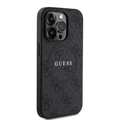 Apple iPhone 14 Pro Case Guess Original Licensed Magsafe Charging Featured 4G Patterned Text Logo Cover - 4