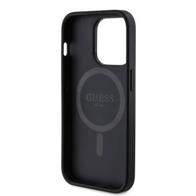 Apple iPhone 14 Pro Case Guess Original Licensed Magsafe Charging Featured 4G Patterned Text Logo Cover - 7