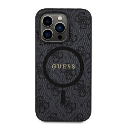 Apple iPhone 14 Pro Case Guess Original Licensed Magsafe Charging Featured 4G Patterned Text Logo Cover - 23