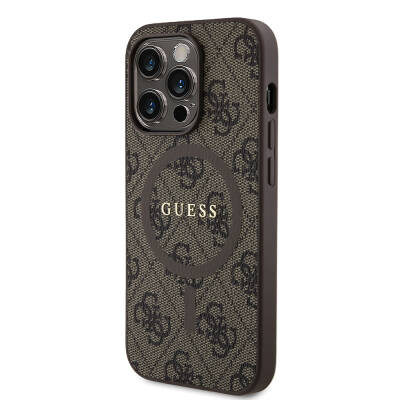 Apple iPhone 14 Pro Case Guess Original Licensed Magsafe Charging Featured 4G Patterned Text Logo Cover - 9