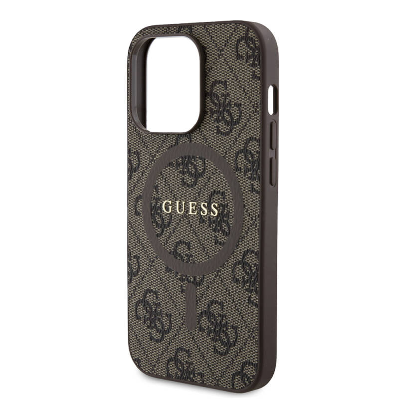 Apple iPhone 14 Pro Case Guess Original Licensed Magsafe Charging Featured 4G Patterned Text Logo Cover - 12