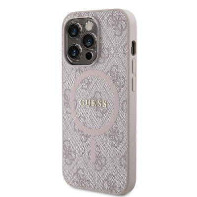 Apple iPhone 14 Pro Case Guess Original Licensed Magsafe Charging Featured 4G Patterned Text Logo Cover - 16