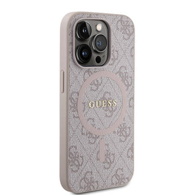 Apple iPhone 14 Pro Case Guess Original Licensed Magsafe Charging Featured 4G Patterned Text Logo Cover - 17