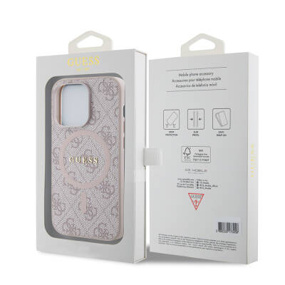 Apple iPhone 14 Pro Case Guess Original Licensed Magsafe Charging Featured 4G Patterned Text Logo Cover - 21