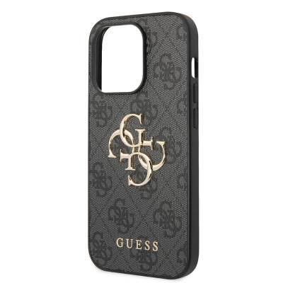 Apple iPhone 14 Pro Case Guess PU Leather Cover with Large Metal Logo Design - 13