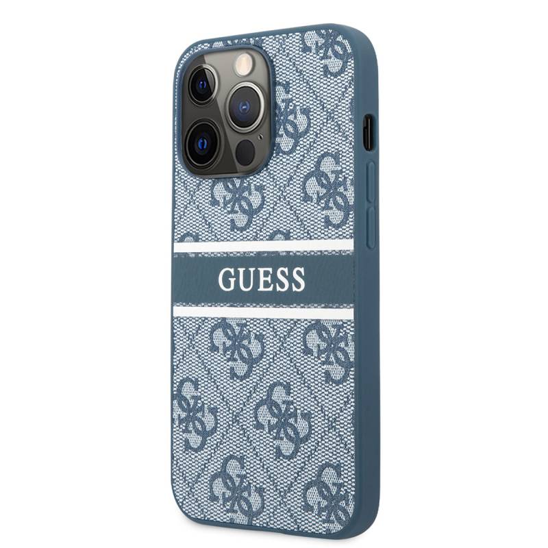 Apple iPhone 14 Pro Case GUESS PU Leather Lined Logo Design Cover - 2