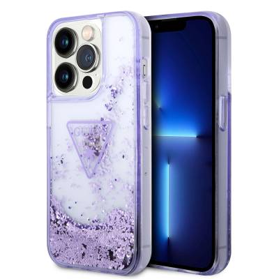 Apple iPhone 14 Pro Case GUESS Transparent Liquid Glittery Design Cover - 1