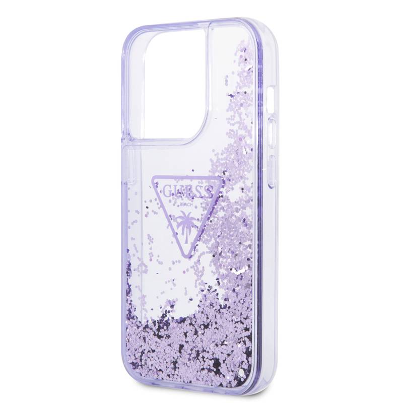 Apple iPhone 14 Pro Case GUESS Transparent Liquid Glittery Design Cover - 5