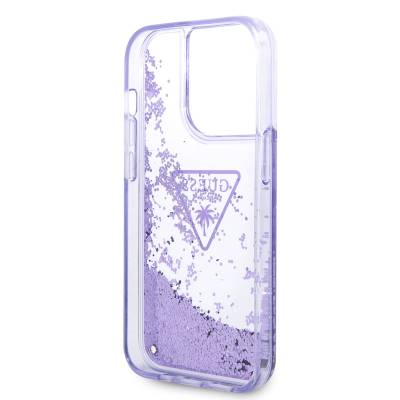 Apple iPhone 14 Pro Case GUESS Transparent Liquid Glittery Design Cover - 6