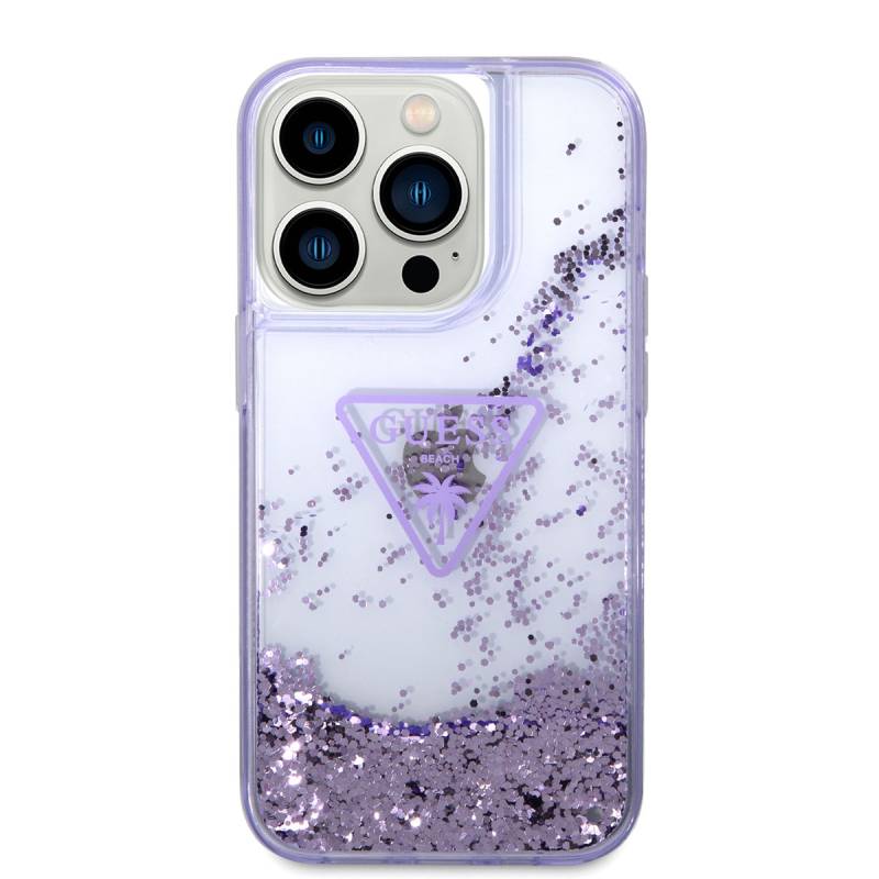 Apple iPhone 14 Pro Case GUESS Transparent Liquid Glittery Design Cover - 7