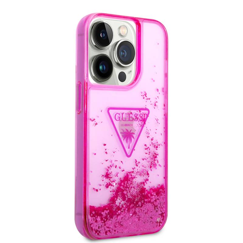 Apple iPhone 14 Pro Case GUESS Transparent Liquid Glittery Design Cover - 9