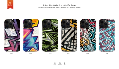 Apple iPhone 14 Pro Case HD Patterned Kajsa Shield Plus Graffiti Series Cover - 6