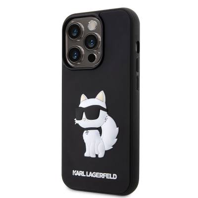 Apple iPhone 14 Pro Case Karl Lagerfeld 3D Rubber Choupette Design Cover - 4