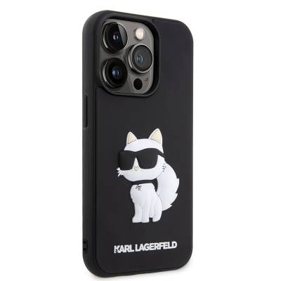 Apple iPhone 14 Pro Case Karl Lagerfeld 3D Rubber Choupette Design Cover - 8