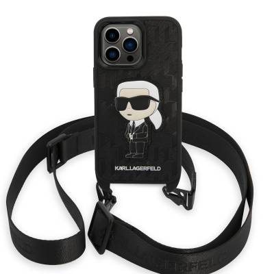 Apple iPhone 14 Pro Case Karl Lagerfeld Karl Design Cover with Neck Strap - 4