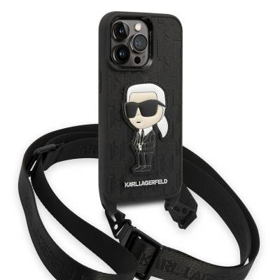 Apple iPhone 14 Pro Case Karl Lagerfeld Karl Design Cover with Neck Strap - 7